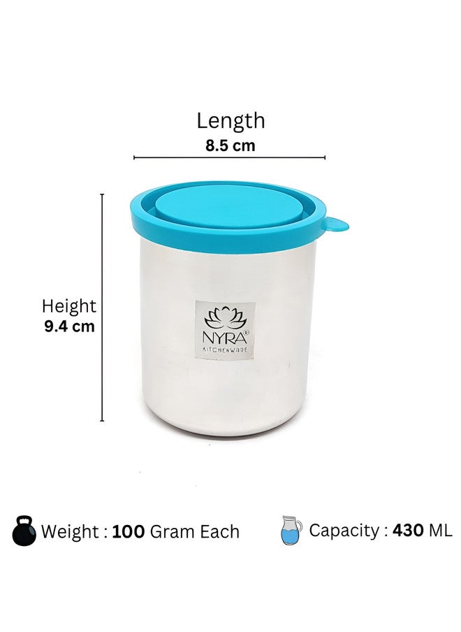Nyra Kitchenware كوب ماء من نيورا للأدوات المطبخية بغطاء من الفولاذ المقاوم للصدأ بلون فضي بسعة 430 مل - Image 2